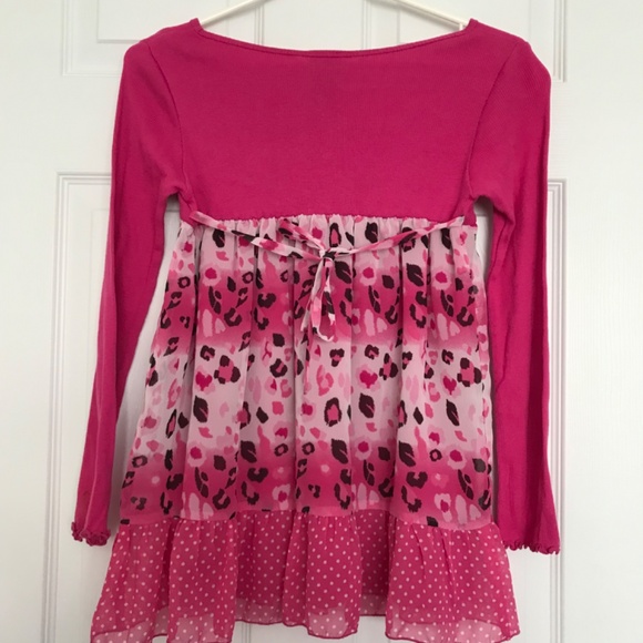 Vintage 725 Originals Girls M Size 10/12 Button Ruffle Hem Stripe Cheetah Print - Picture 3 of 11